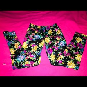 Bright flowered pants